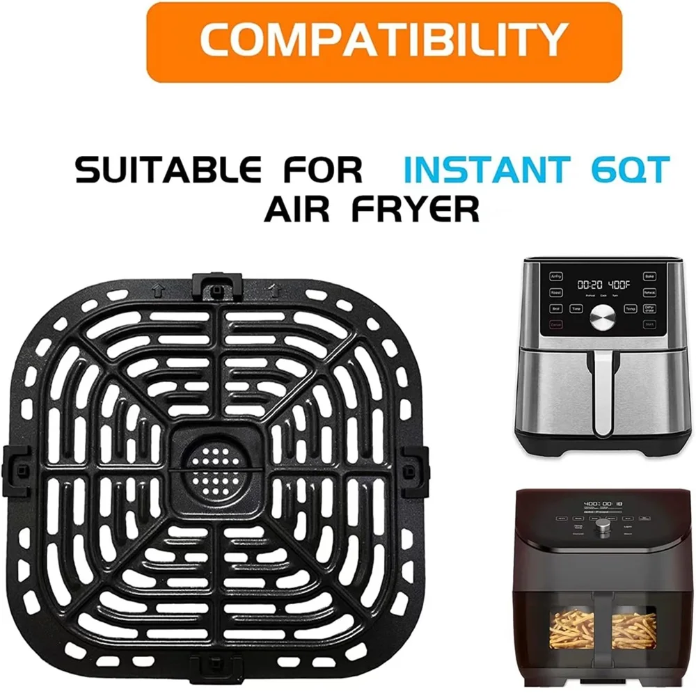 6QT Air Fryer Grill Plate for Instants Vortex Plus Air Fryer Crisper Tray Rack for Instants Vortex 5.7QT 6QT Air Fryers