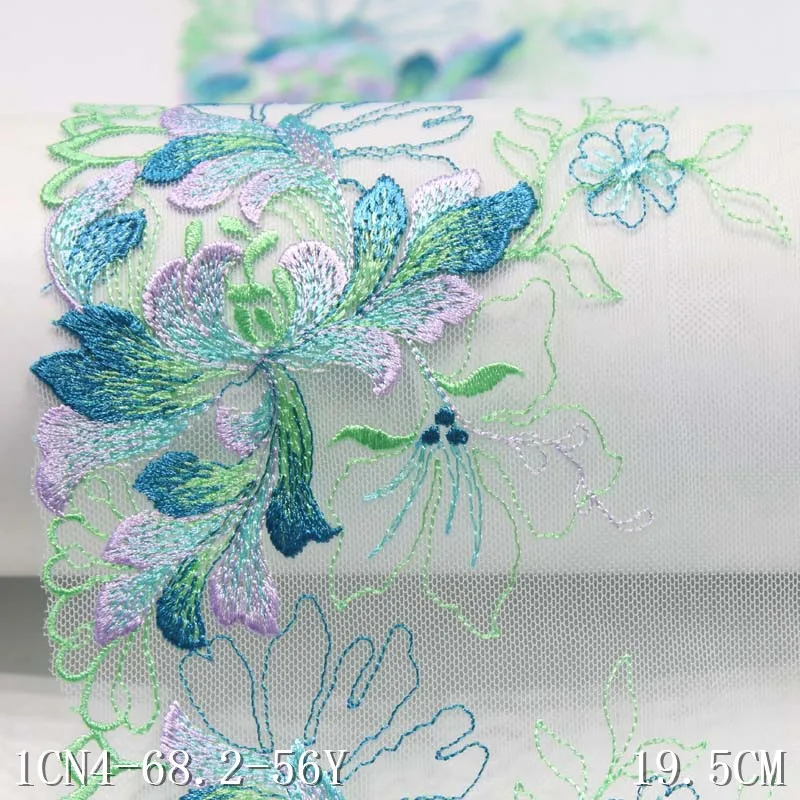 1 Yard 9cm wide Green Polyester Soft Mesh Embroidery Lace Trimmings Dress Accessories Lace Fabric Sewing Crafts Doll Material