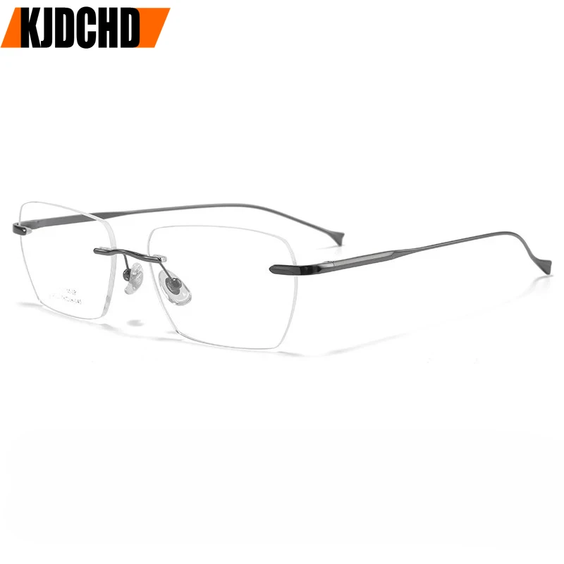 

Pure Titanium Rimless Reading Glasses Men Photochromic Anti Blue Light Frameless Glasses Frame Customized Prescription Eyewear