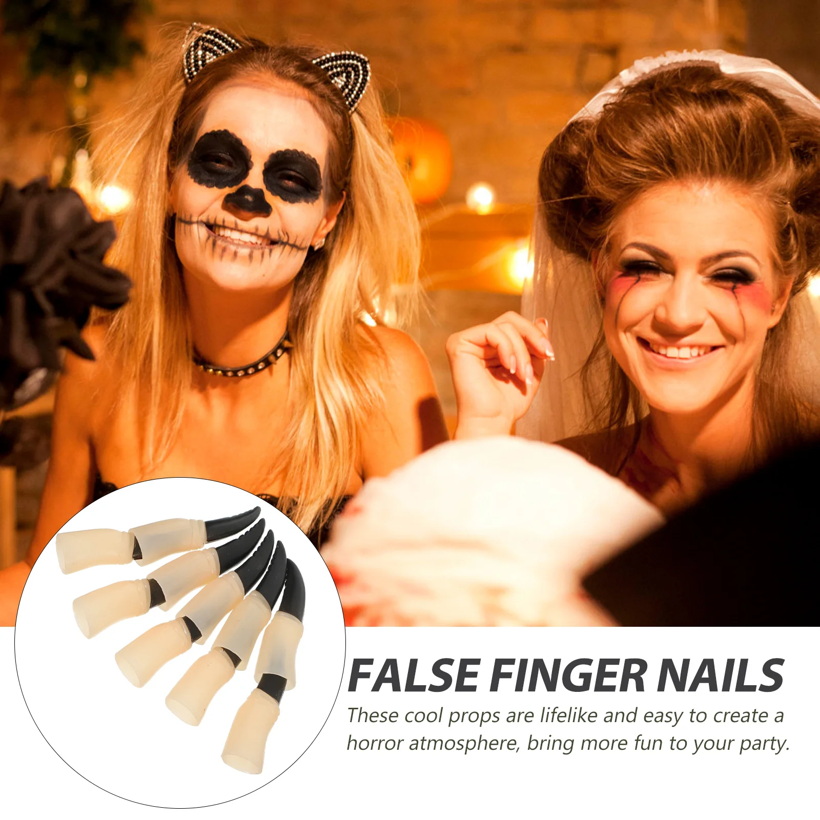 

10 шт., ногти ведьмы, жуткие накладные ногти, длинные когти для Хэллоуина, косплей, декор для вечеринки, маскарад, реквизит для розыгрыша, новинка