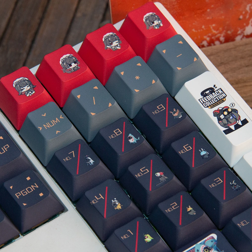 게임 Zenless Zone Zero Ellen Joe PBT 키 캡 코스프레 소품 축 측면 새겨진 Mechanicale Keycaps 게임 탁상 용품