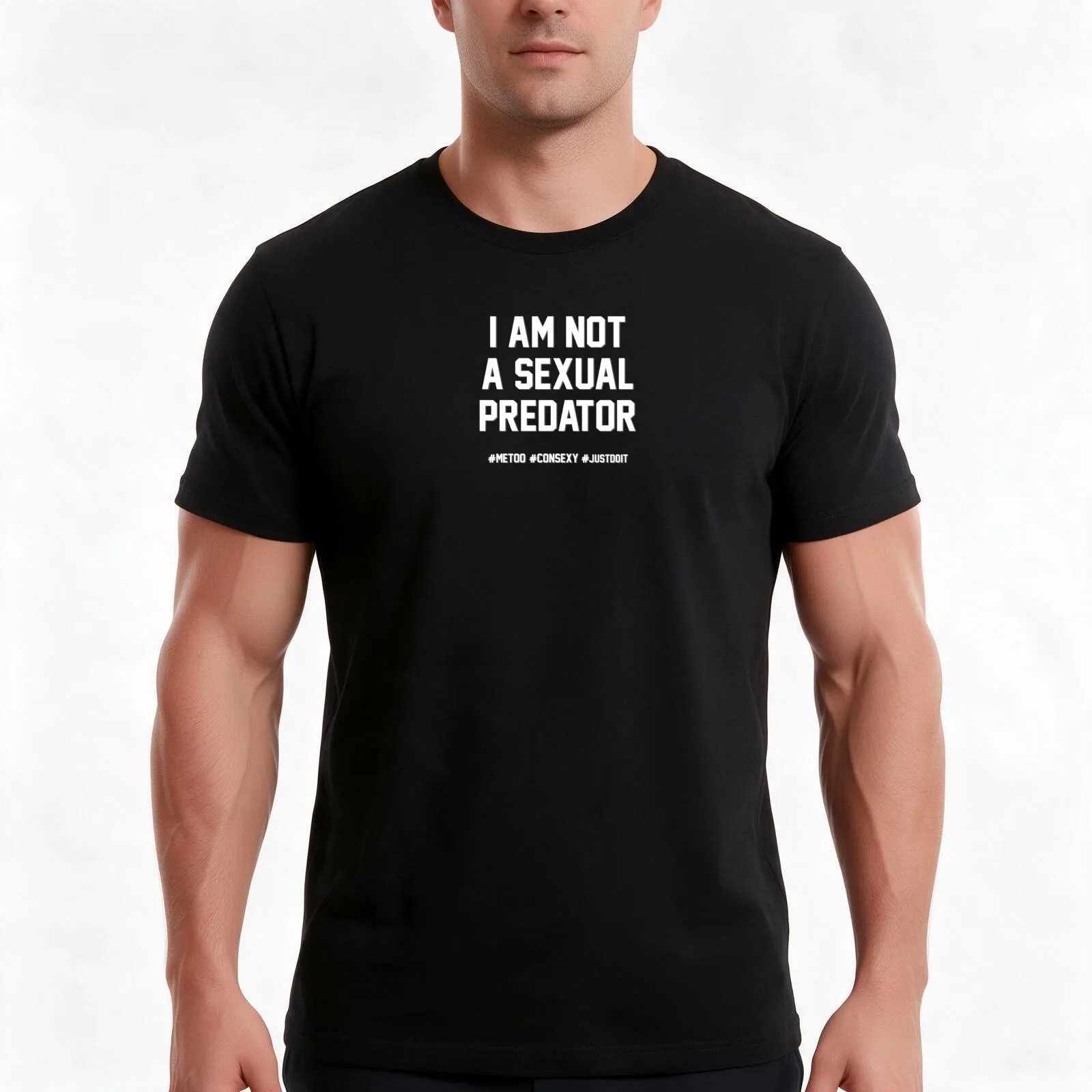 I Am Not A Sexual Predator T-Shirt, Summer Casual Cotton Tee, Oversized Streetwear Tops, Vintage Graphic Print, Unisex Men Women