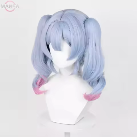 Miku Rabbit Hole Cosplay Wig 45cm Women Hair Wig With Double Ponytails Anime Heat Resistant Synthetic Wigs