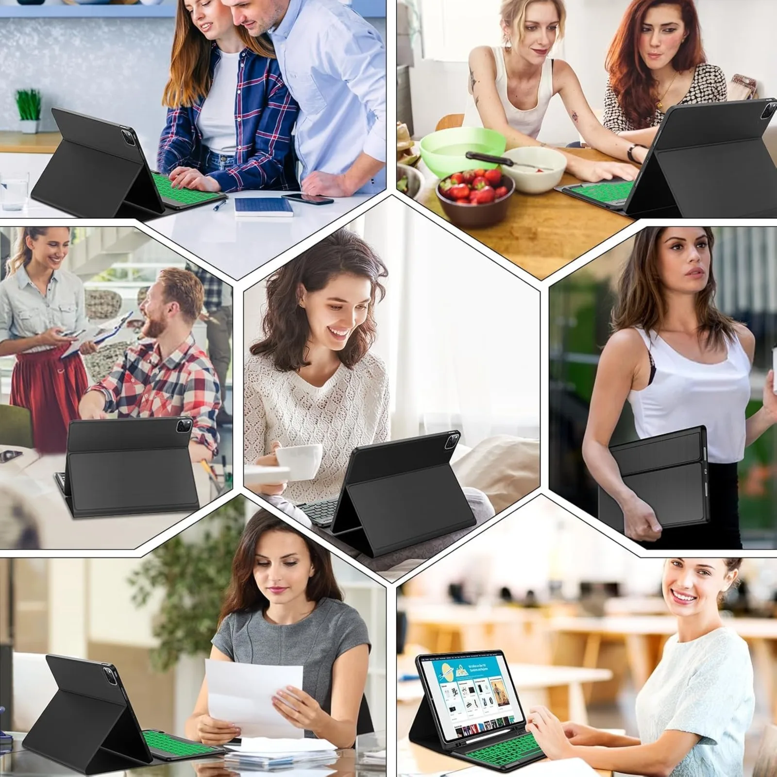 حافظة لوحة المفاتيح والماوس لـ OPPO Pad 2 2023 PAD2201/2202 11.6 بوصة غطاء لوحة المفاتيح اللاسلكية القابلة للفصل مع حامل قلم مدمج