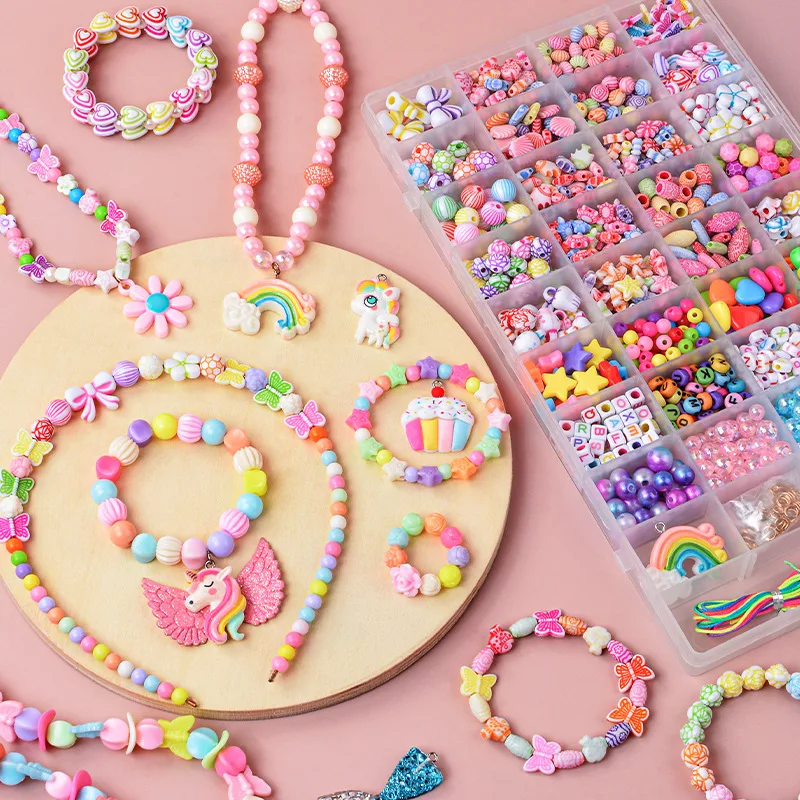 36 Grids Rainbow Letter Acrylic Beads For Bracelet Necklce Making Beads Bangles Making Kits Girls DIY Jewelry Accessories