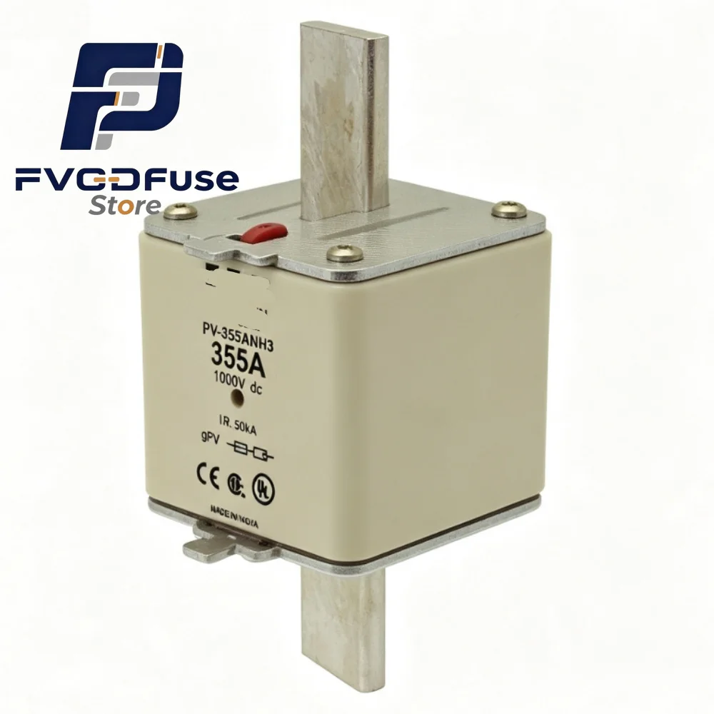 1/3PCS OEM PV‑355ANH3 355A 1000A DC NH3 Photovoltaic Fuse‑Link
