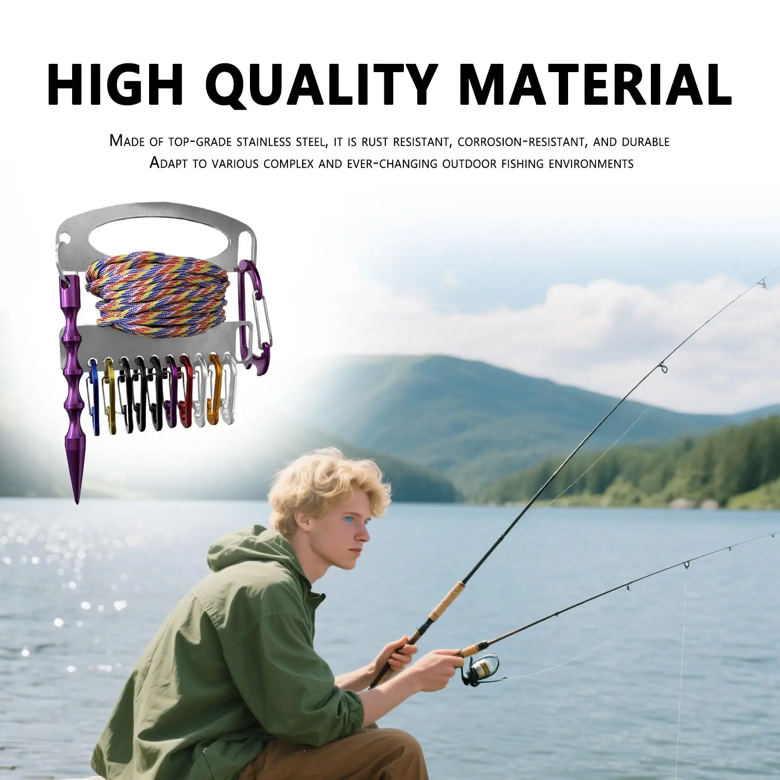 

Стрингер для рыбалки, портативные снасти для ловли форели, рыболовные снасти, портативные для пресноводного пруда, озера, реки, потока, моря