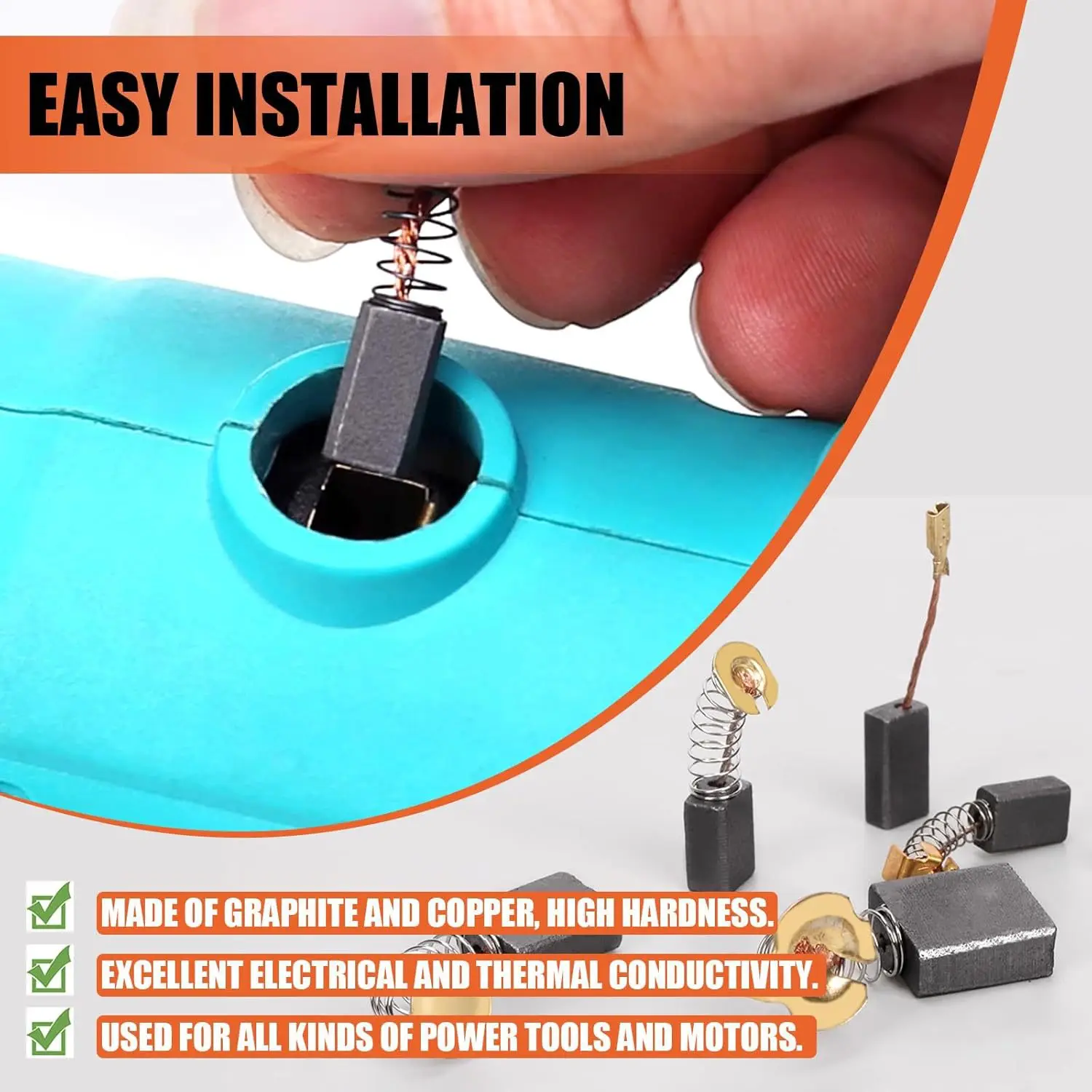 20Pcs Set Power Tool Carbon Brushes 20Pcs One Set Different Sizes Universal Motor Replacement Brush Kit