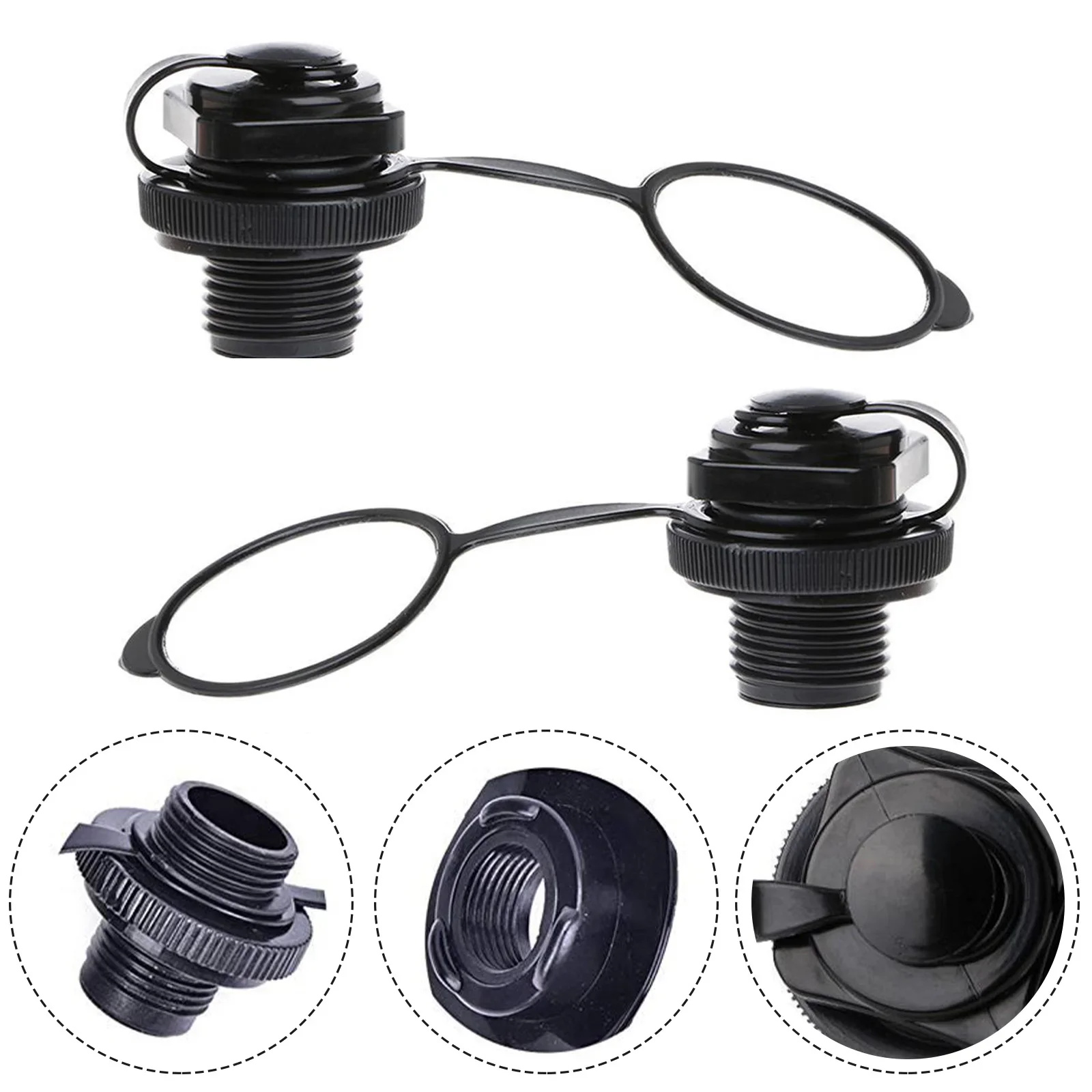 2PCS Air Valve Inflatable Boat Spiral Air Plugs Quicker Deflation For Inflatable Boats Kayak Airbed Inflation Replacement Screw