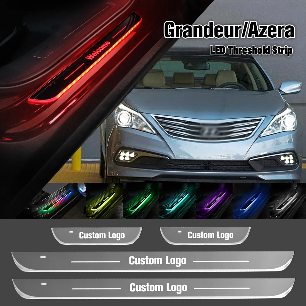 

For Hyundai Grandeur Azera 2005-2023 Car Door Sill Light Customized Logo LED Welcome Threshold Pedal Lamp Accessories