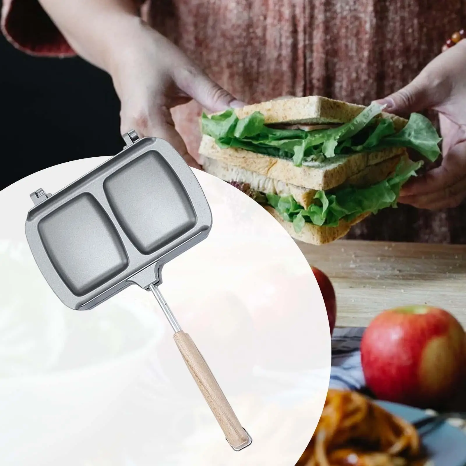 Bread Toast Maker Non Stick Coating Grill Pan Sandwiches Maker for Indoors and Outdoors Induction Cooker Stove Top Kitchen