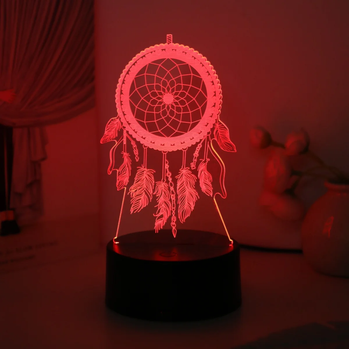 Dreamcatcher 3D Night Light, Colorful Gradient Atmosphere Night Light, LED Home Decoration Night Light, Suitable for Bedroom