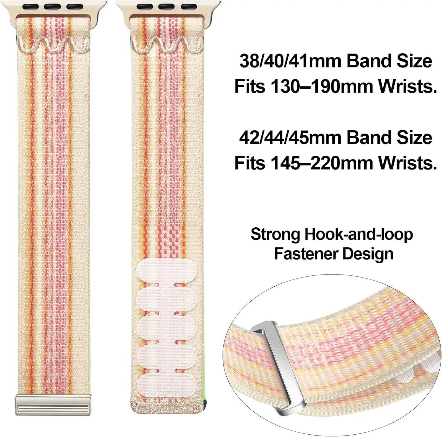 Bracelet en nylon pour Apple Watch Series 10, 9, 8/7, 40mm, 41mm, 44mm, 45mm, 49mm, Ultra, 2 Loop Strap, iWatch Series 6, 5, 4, SE, 42mm, 46mm Band