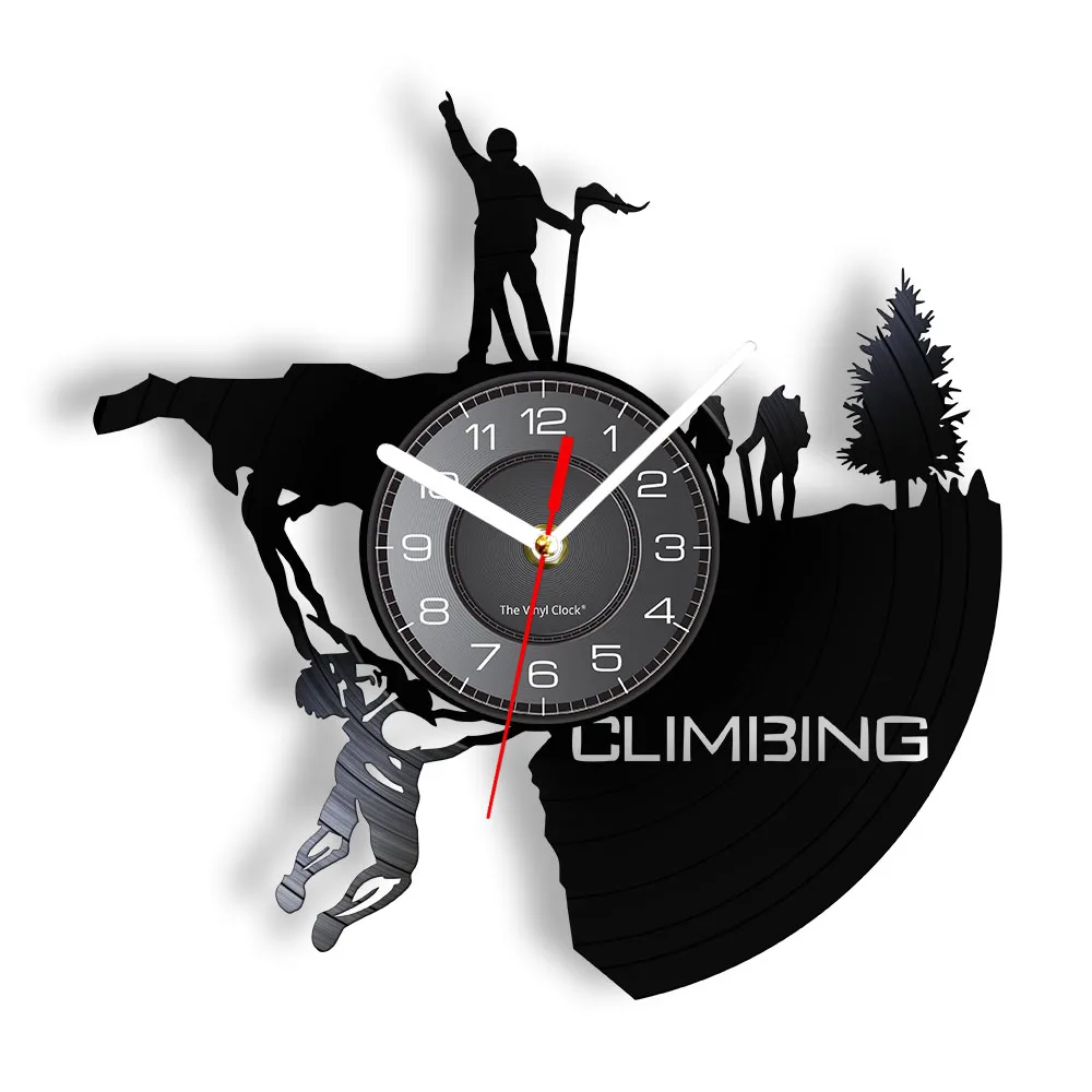 Mountain Rock Climbing Home Decor Wall Clock Extreme Rock Climbing Design Vinyl Record Clock Sports Gift Hiking Climbing Lovers