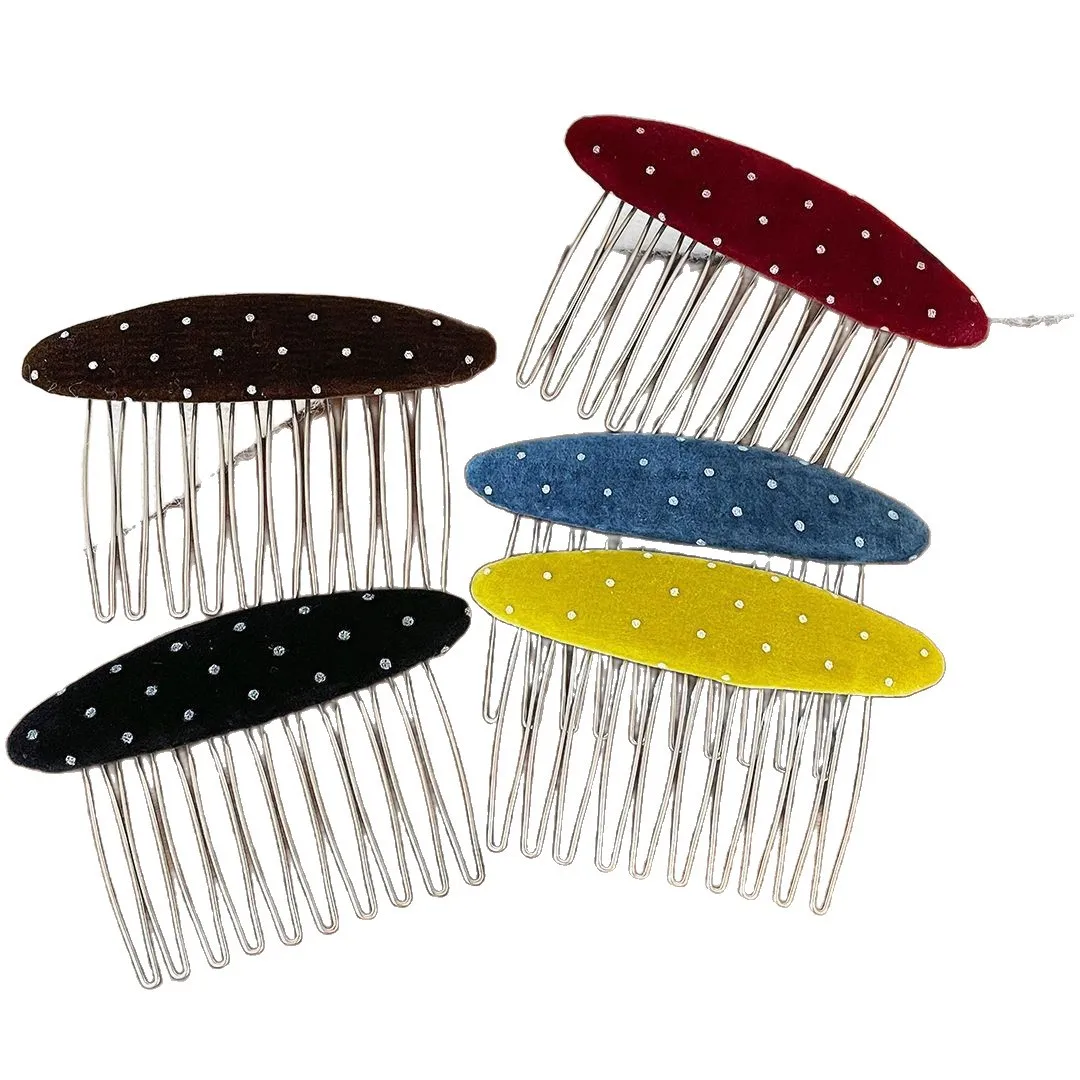 Autumn Winter Velvet Polka Dot Insert Comb Broken Hair Finishing Artifact Female Insert Comb Back Head Hairpin Accessories New