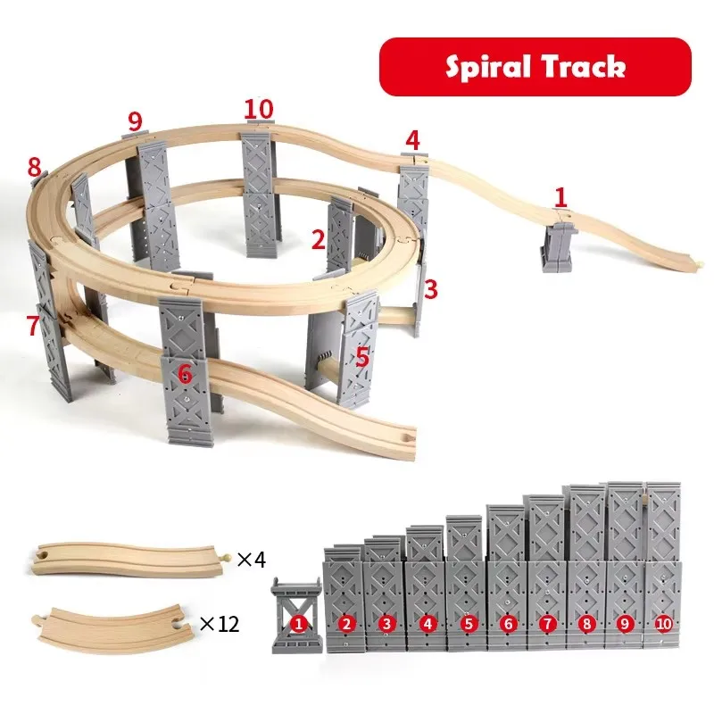 Wooden Track Accessories All Kinds of Wooden Bridge Tunnel Station fit for Brand Wooden Train Tracks Railway Toys for Kids