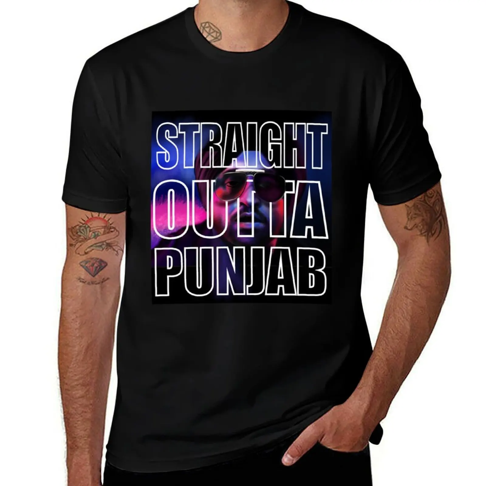 diljit dosanjh straight outta punjab T-Shirt t shirt custom print T-Shirt