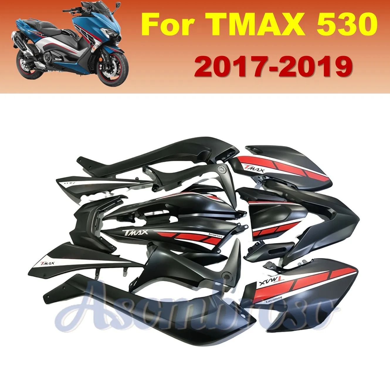 Maxi-Scooter Plastic Body Kit For Yamaha TMAX530 XP530 2017 2018 2019 Full Fairing Guard Shells Combo