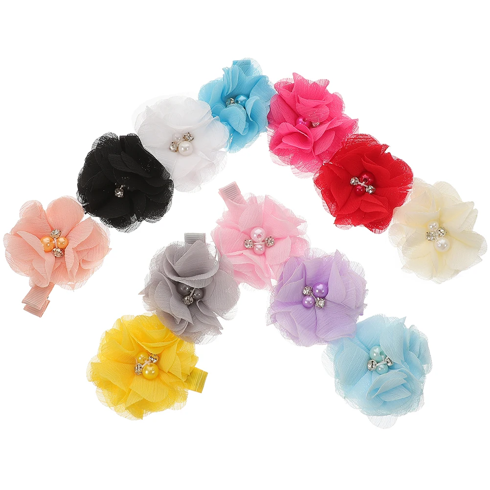 

Pet Hair Clips Lovely Dog Accessories Chihuahua Female Lace Headwear Durable Lightweight Pet Supply Dog Headwear