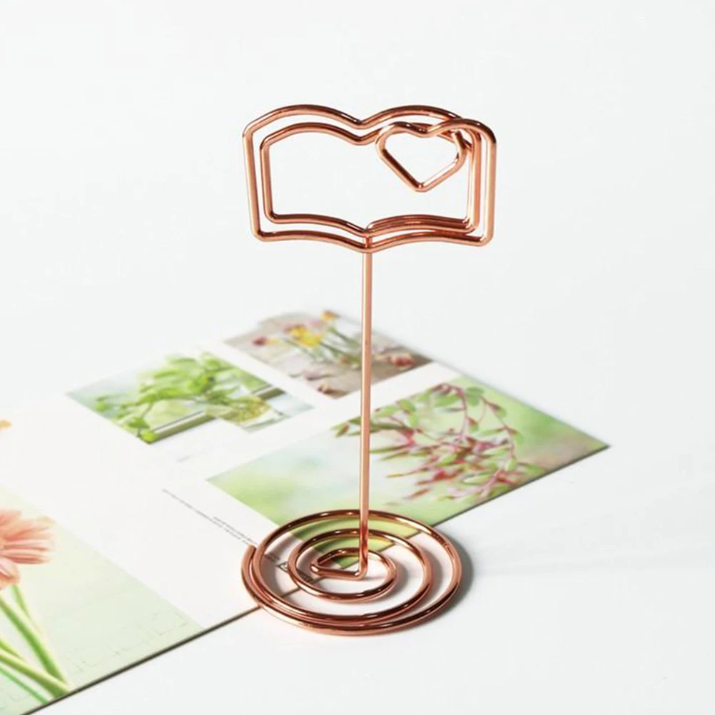 6 Pcs Metal Note Holder Desktop Memo Clips Menu Memos Photos Display Card Stand