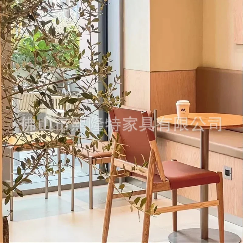 Fusion Restaurant Cafe Chair Leisure Drink Teahouse Restaurant Bookstore Qingba Milk Tea Shop Sofa Card Seat Table and Chair
