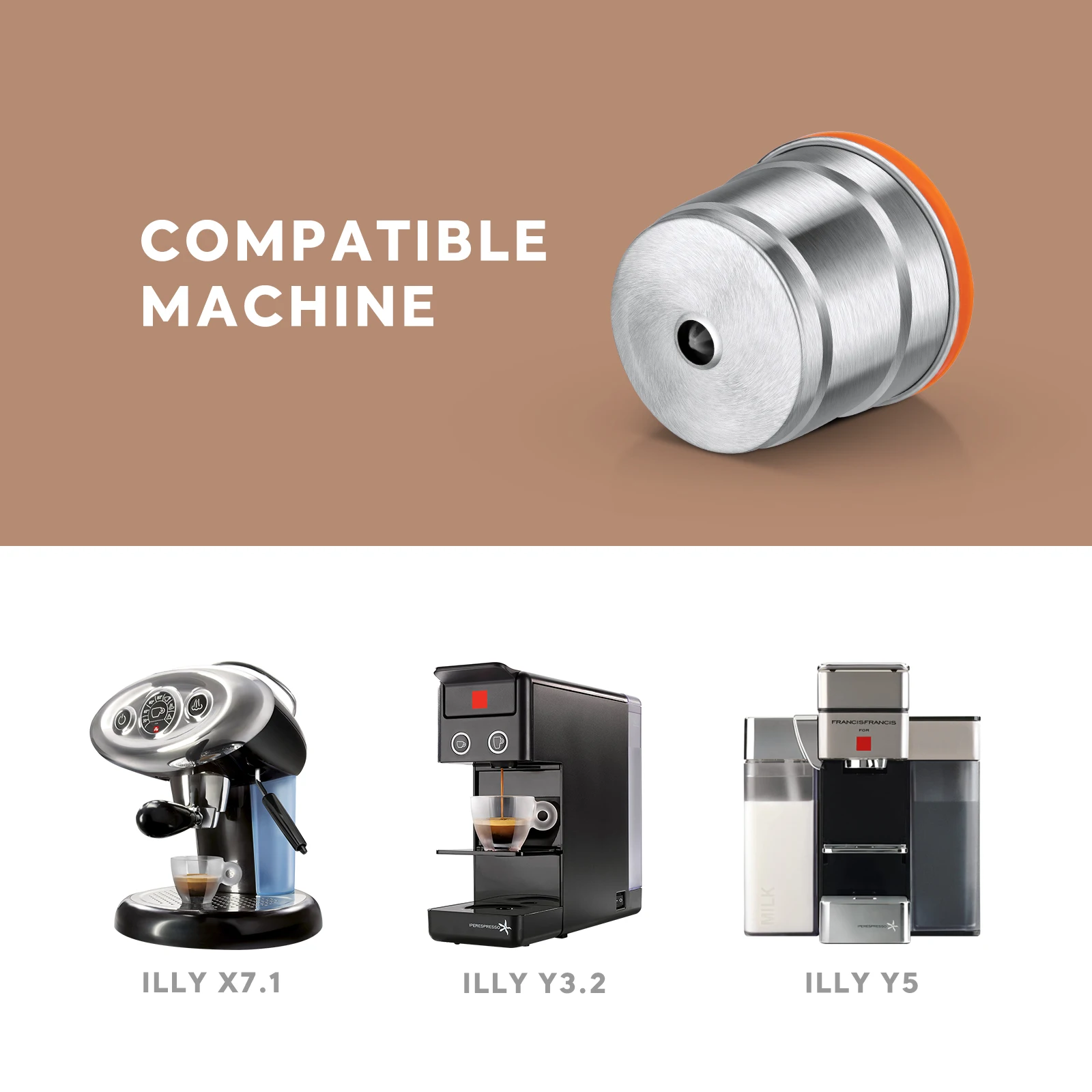 Icafilas für illy x7.1/illy3.2/illy y5 nachfüllbare Edelstahl-Kaffee kapseln wieder verwendbare Kaffeepad-Filter becher