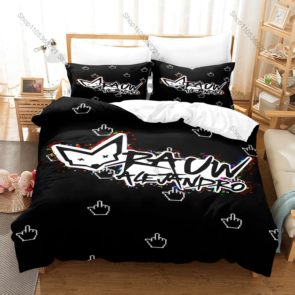 RAUW ALEJANDRO Duvet Cover + 2 Pillowcases Reggaeton Singer Print Soft Bedding Set for Music Fans