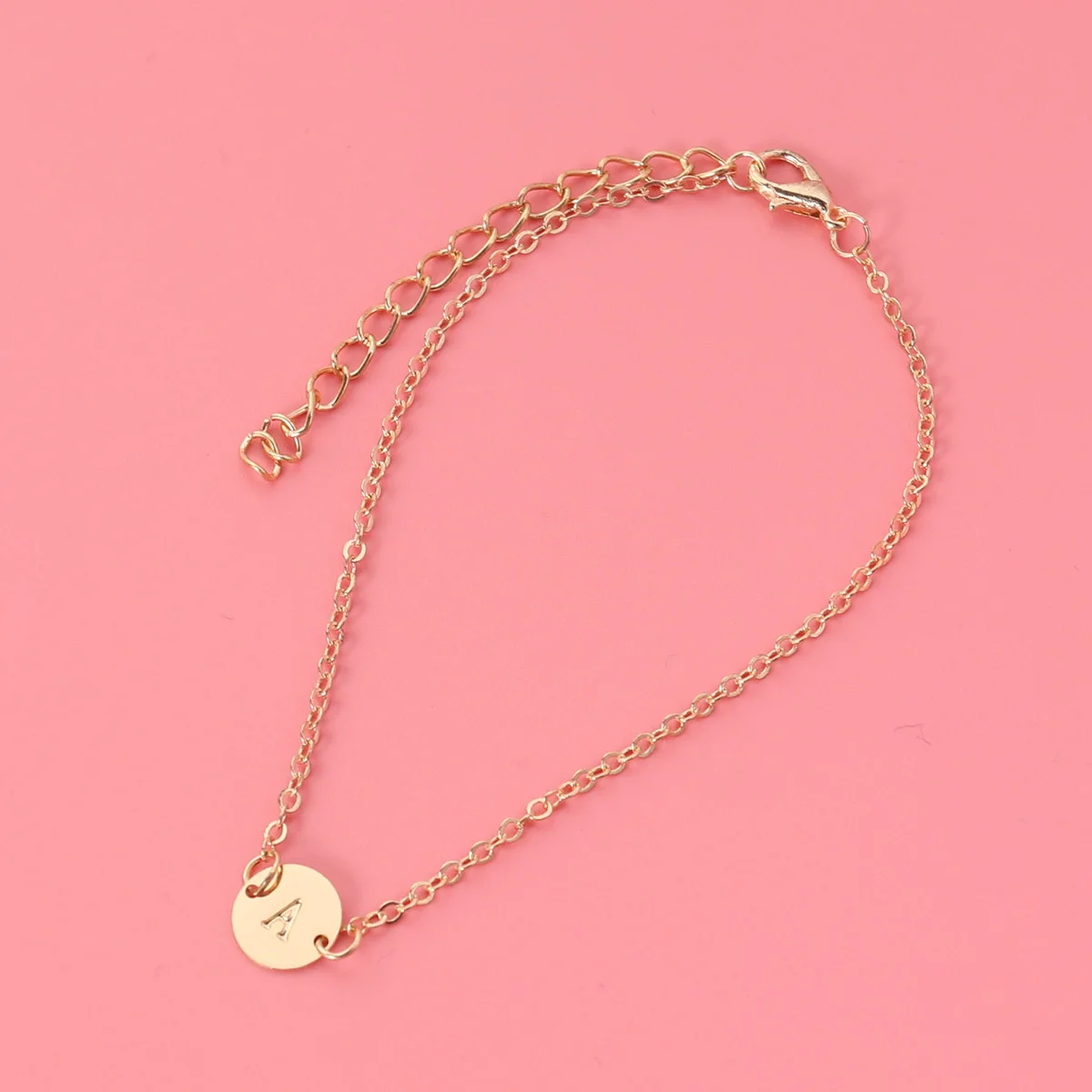 

A Initial Bracelet Gold Adjustable Personalized for Womens Girls Teens Birthday Wedding Christmas Initial Bracelet