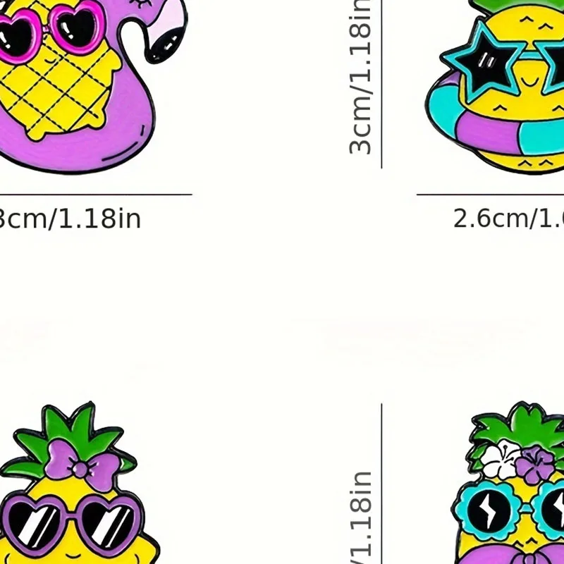 Cartoon Pineapple Enamel Pin Cute Animal Brooches Lapel Badge Backpack Clothes Jewelry Gift for Friends