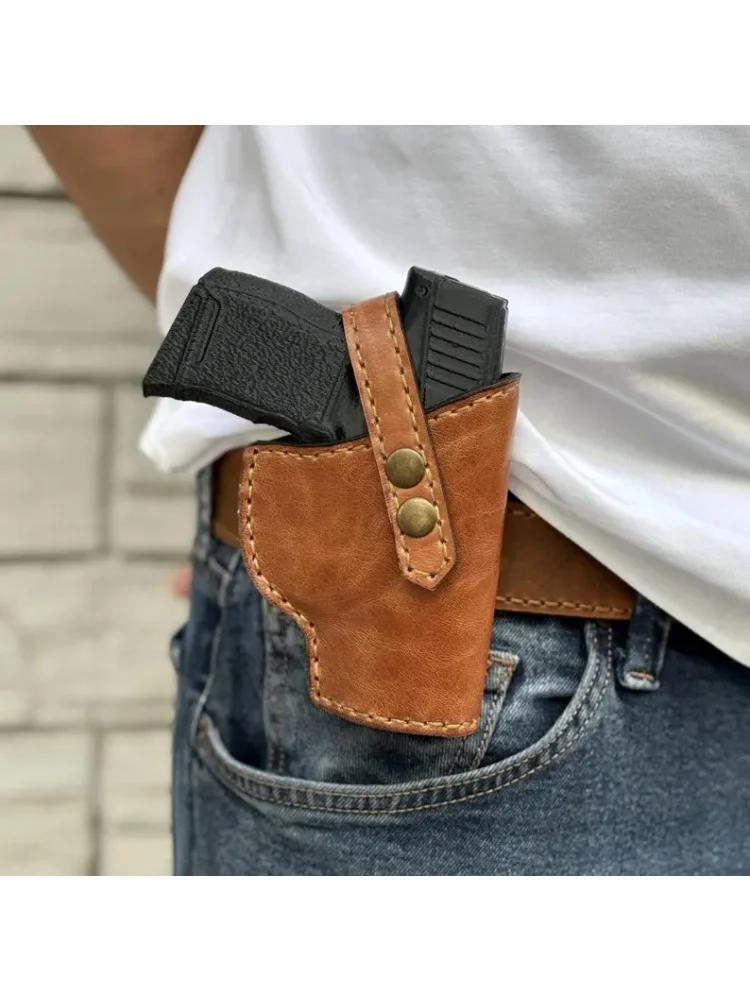 

Retro Outdoor Tactical Steampunk Leather Pistol Holster Bag Hidden Holster Shooting Cosplay Costume Accessories Waist Gun Bag