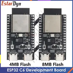 ESP32-C6 ESP32 WiFi+Bluetooth Internet Of Things Dual Type-C Development Board ESP 32 Core Board ESP32-C6-DevKit C N4R2