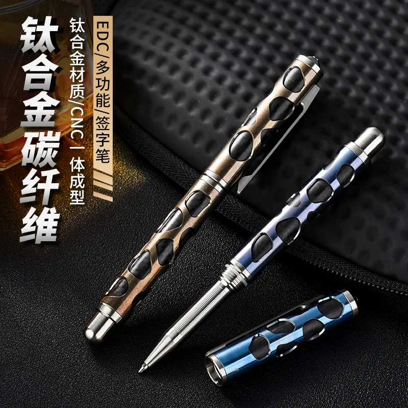 

Titanium Alloy Tactical Pen EDC Survival Tool with Tungsten Steel Tip for Outdoor Camping Hiking and Emergency Break Glass
