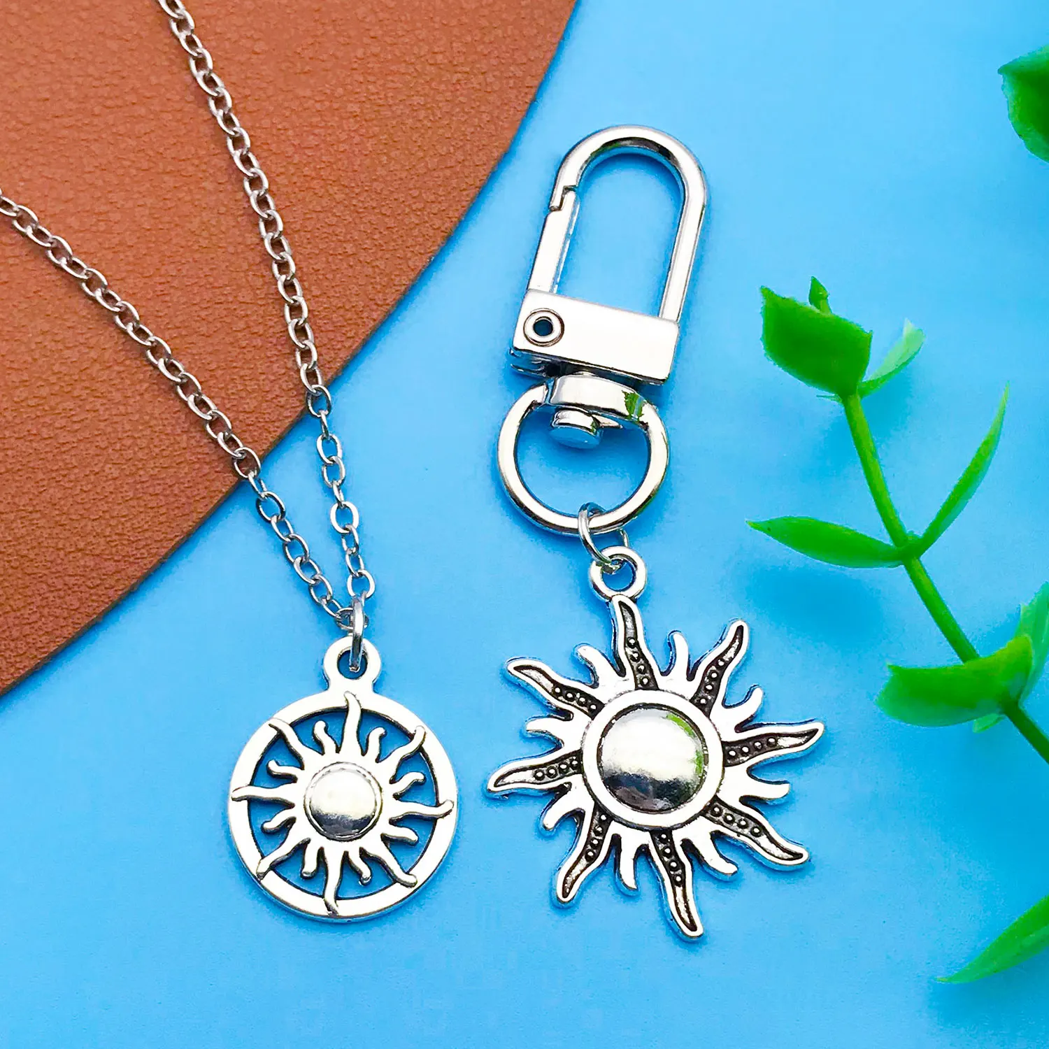 16pcs Alloy Silverly Sun Star Moon Pendant Set Suitable DIY Keychain Earrings Charms For Necklace Jewelry Making Accessories - view 5