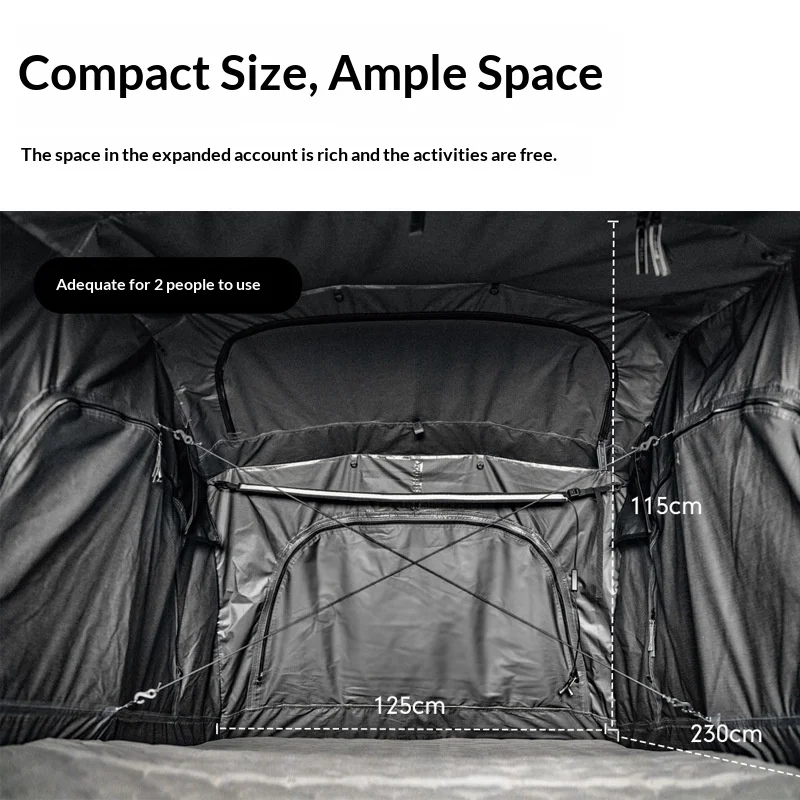 Wildland Four-Season Double-Layer Waterproof 2000-3000mm 600D Tear-Resistant Oxford Cloth Rooftop Tent No Setup Great Wall