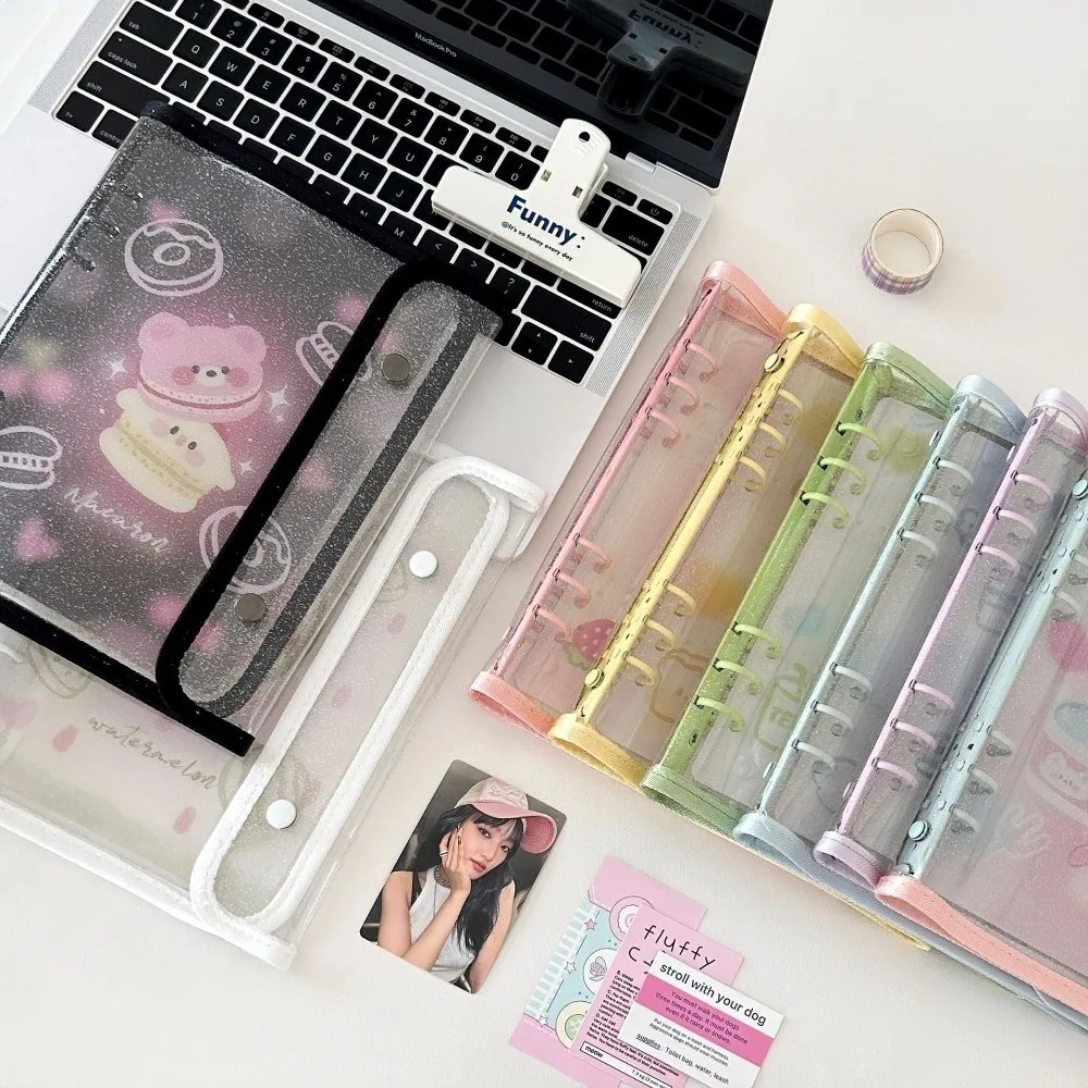 

Ins PP A5 Binder Cover Loose Leaf Double-Buckle Album Book DIY Small Card Booklet Kpop Organizer Holder