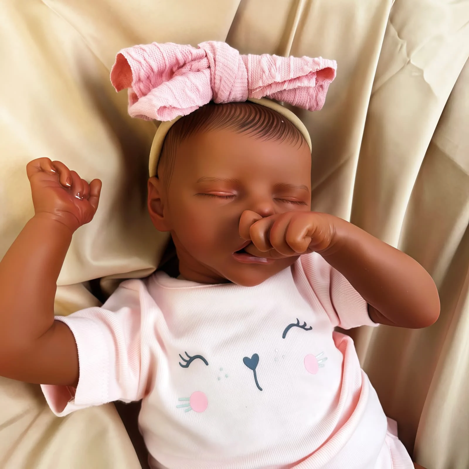 17-calowa realistyczna lalka noworodka - realistyczna afroamerykańska lalka Reborn - idealna dla kolekcjonerów i na prezenty