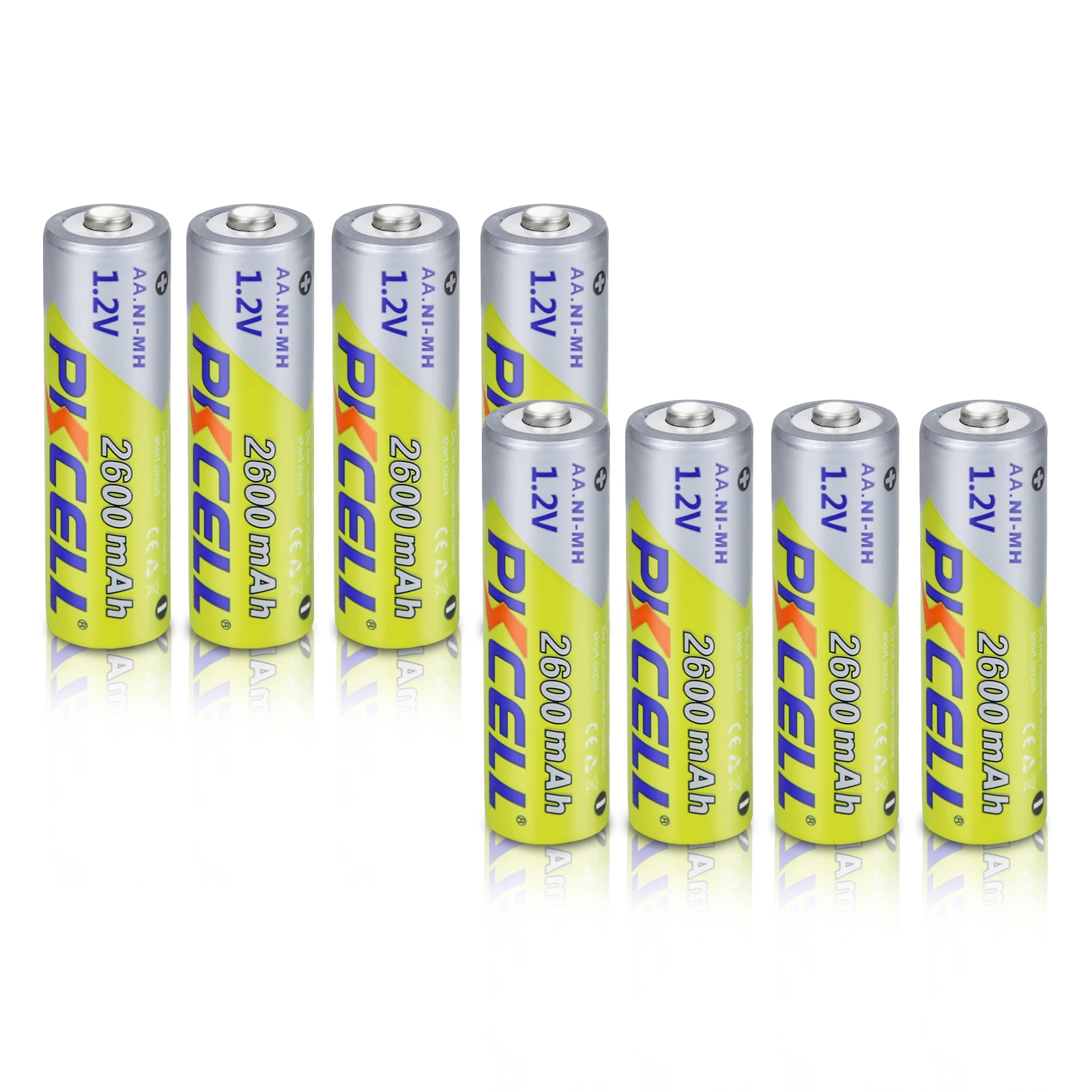 8PC PKCELL AA 2600Mah Battery NIMH aa Bateria 1.2V 2A Ni-Mh aa Rechargeable Batteries AA Baterias + 2pcs Battery Hold Case Boxes