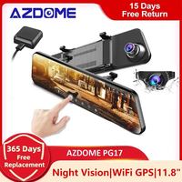 AZDOME PG17 Car Dvr Mirror WiFi GPS 2K Dual Cams 11.8\