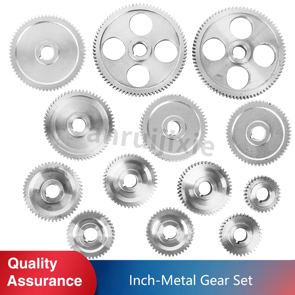 13pcs Change Gear Set Metal for Craftex CX704 Grizzly G8688 Mr.Meister Compact 9 JET BD-6 BD-X7 BD-7 Mini Lathe Spares Parts