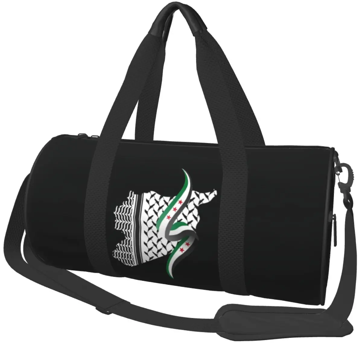 Syria Flag Map Sports Bags Travel Training Gym Bag Large Capacity Cute Handbags Men's Design Weekend Fitness Bag