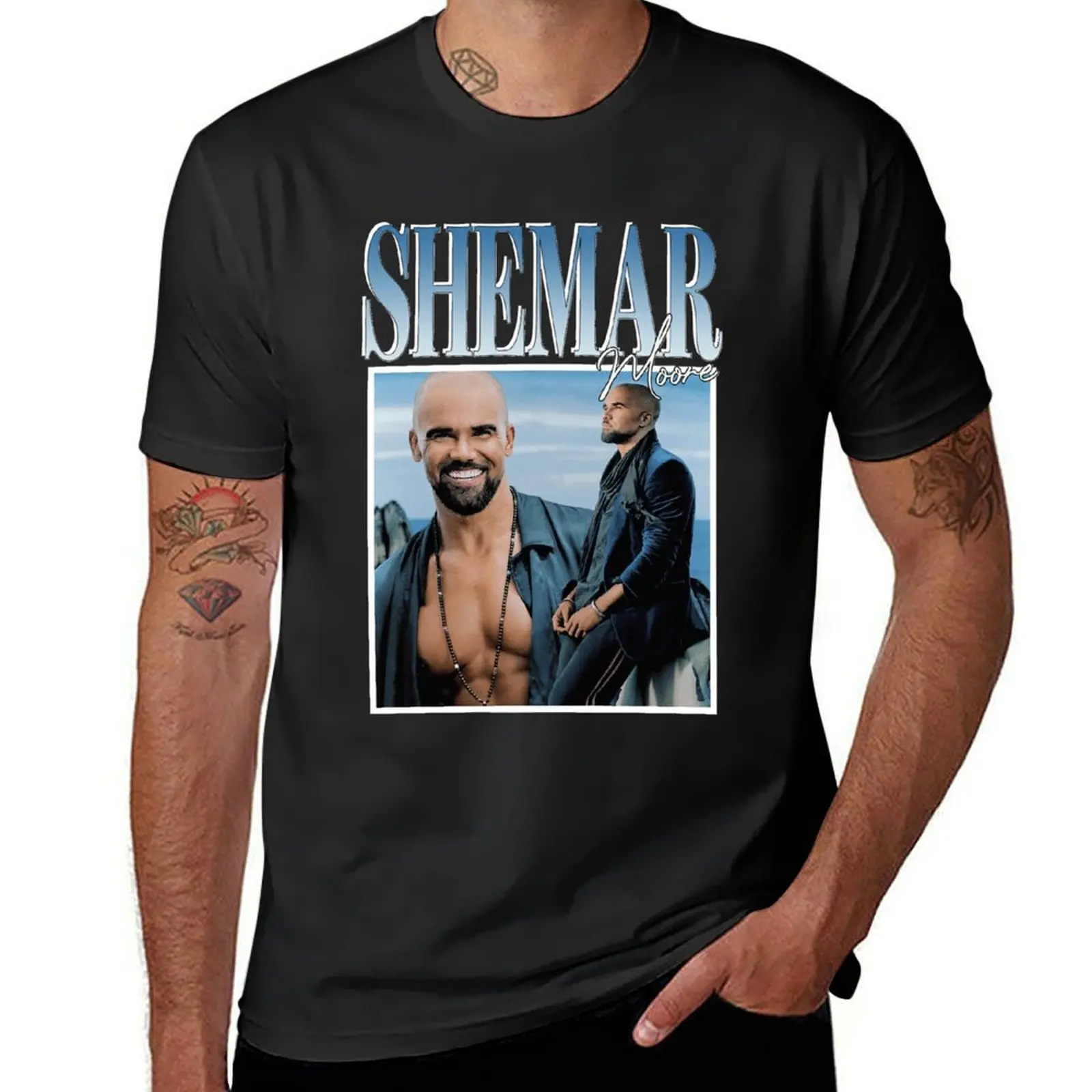 Shemar moore T-Shirt boys animal print korean fashion oversized graphics mens white t shirts