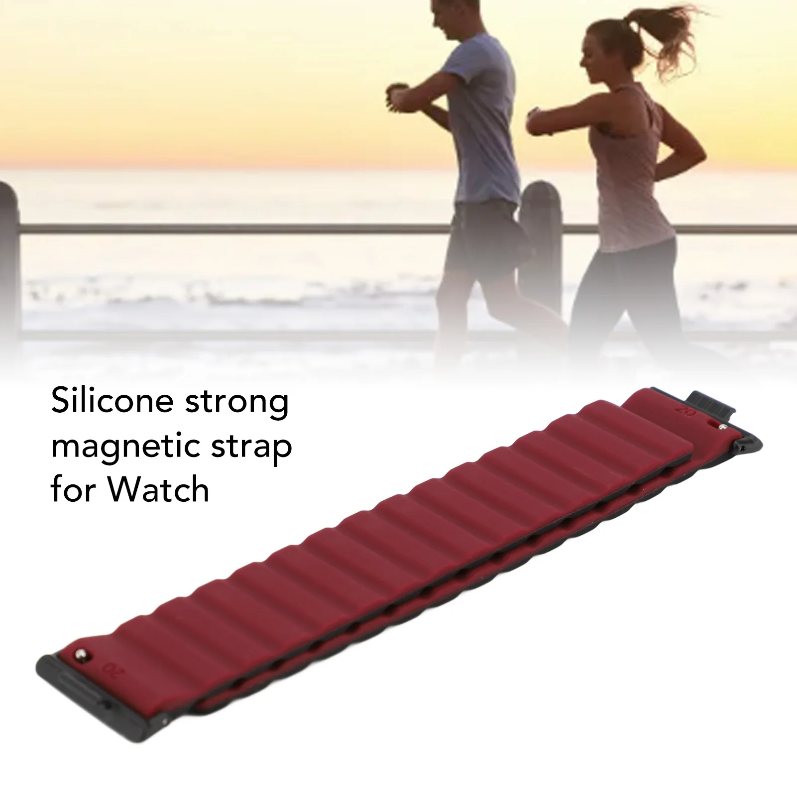 

2 шт., сменный ремешок для браслета с сильным магнитным звеном, магнитный спортивный ремешок для часов, совместимый с мягким быстросъемным механизмом для ежедневного использования