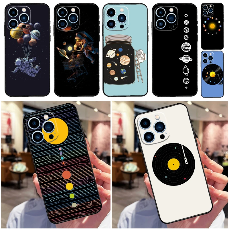 Space Planets Solar System Phone Case For iPhone 16 15 11 12 13 14 Pro Max Mini X XS Max XR Plus Full Cover