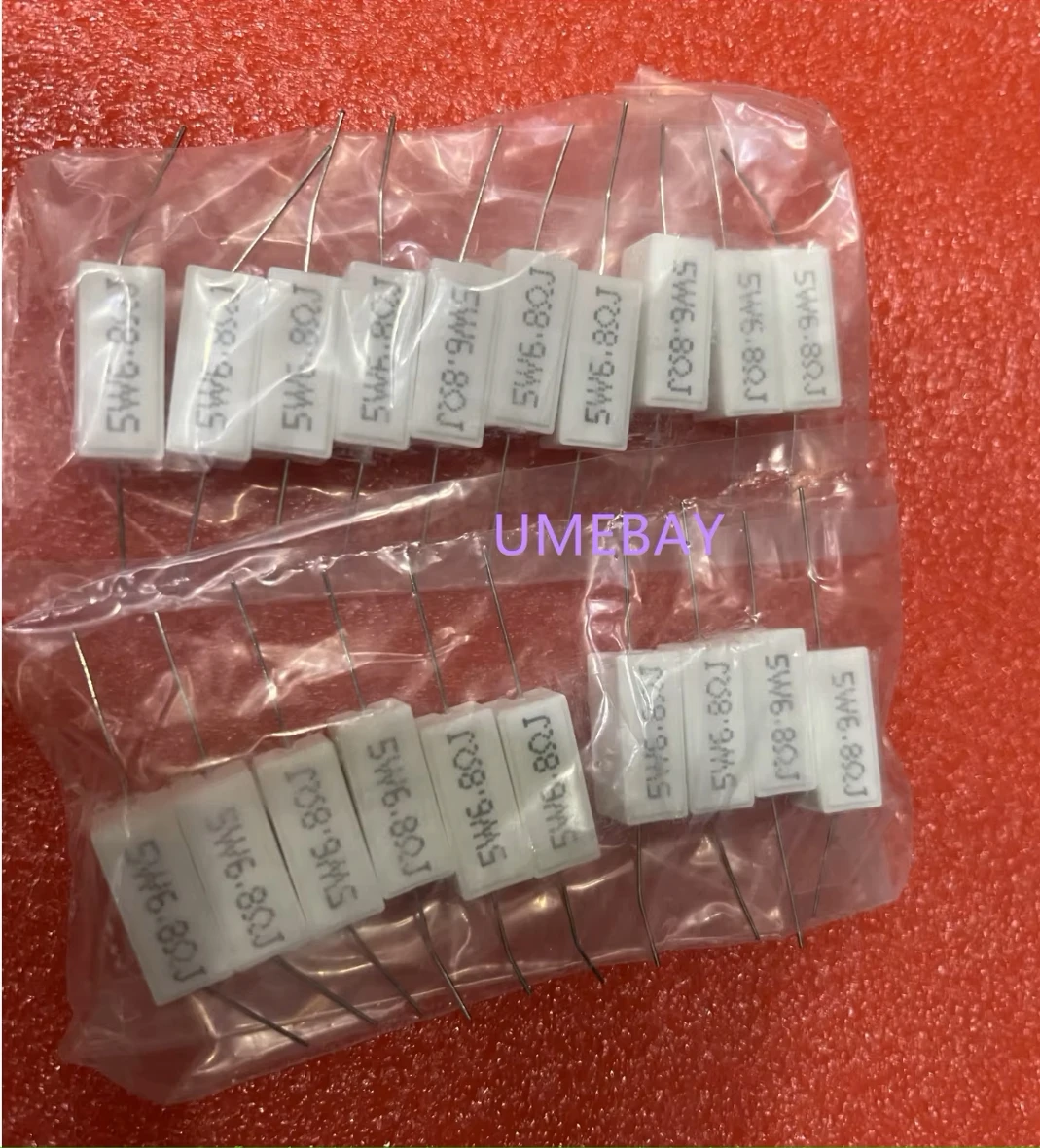 20 pieces, integrated circuit,Cement resistance 5W horizontal :  0.1R/0.25R/0.47R/3R/5R/6.8R/10R/47R/100R/1K/10K/47K