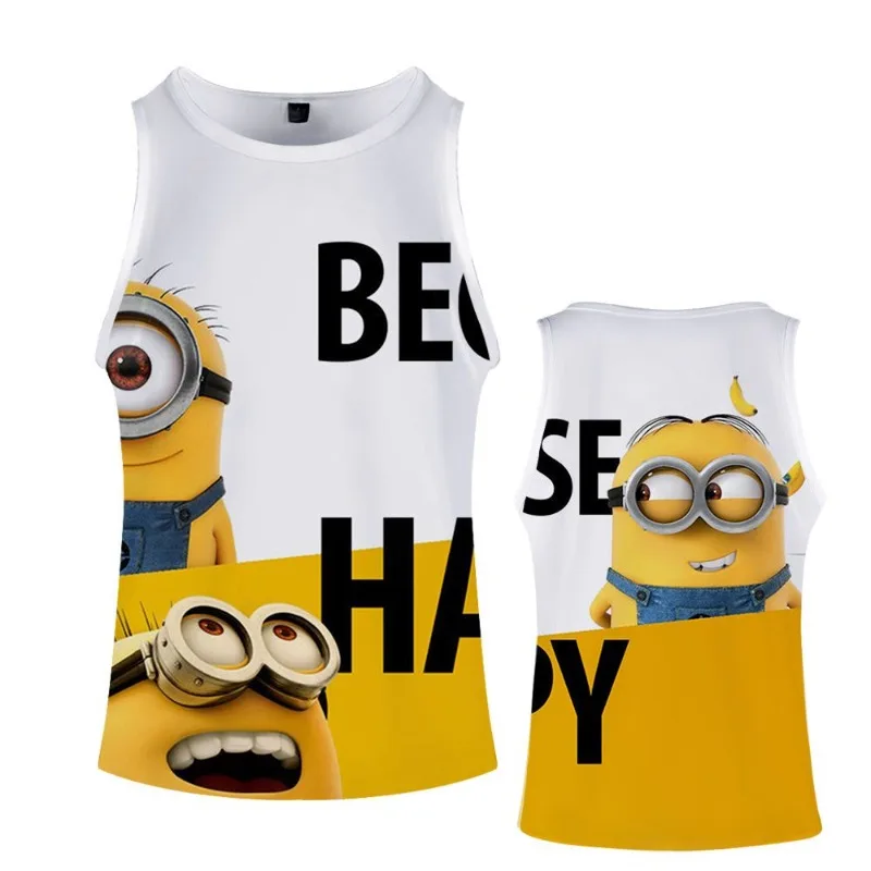

Minionsed Summer Graphic Print Men Sleeveless Tank Tops Loose Casual Sports Vest Fashion Outerwear Streetwear Shirts for Guys