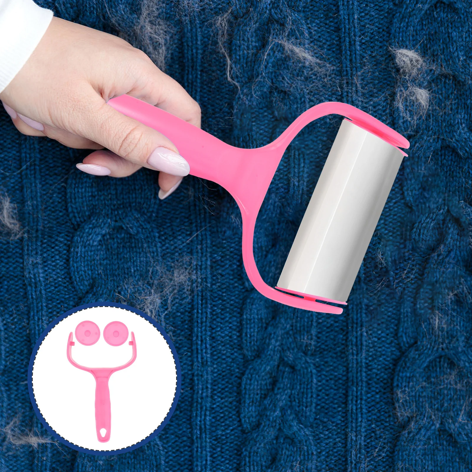 

1Set Sticky Lint Roller Handle Plastic Replacement Lint Remover Handle Ergonomic Grip Kit for Pet 10cm