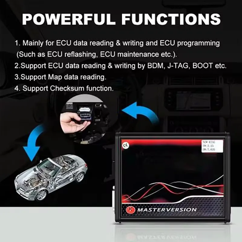 Online Unlimited KTAG V7.020 V2.25 EU Red OBD2 Tuning Tools ECU Programmer With Ktag 272 ECU Dedicated Read/Write Cable Toolbox