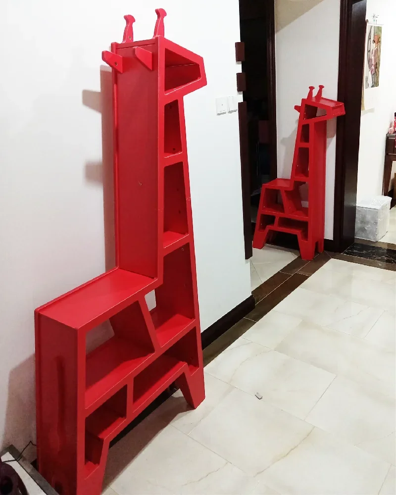 Room animal shape bookcase window sample room props solid wood floor display stand