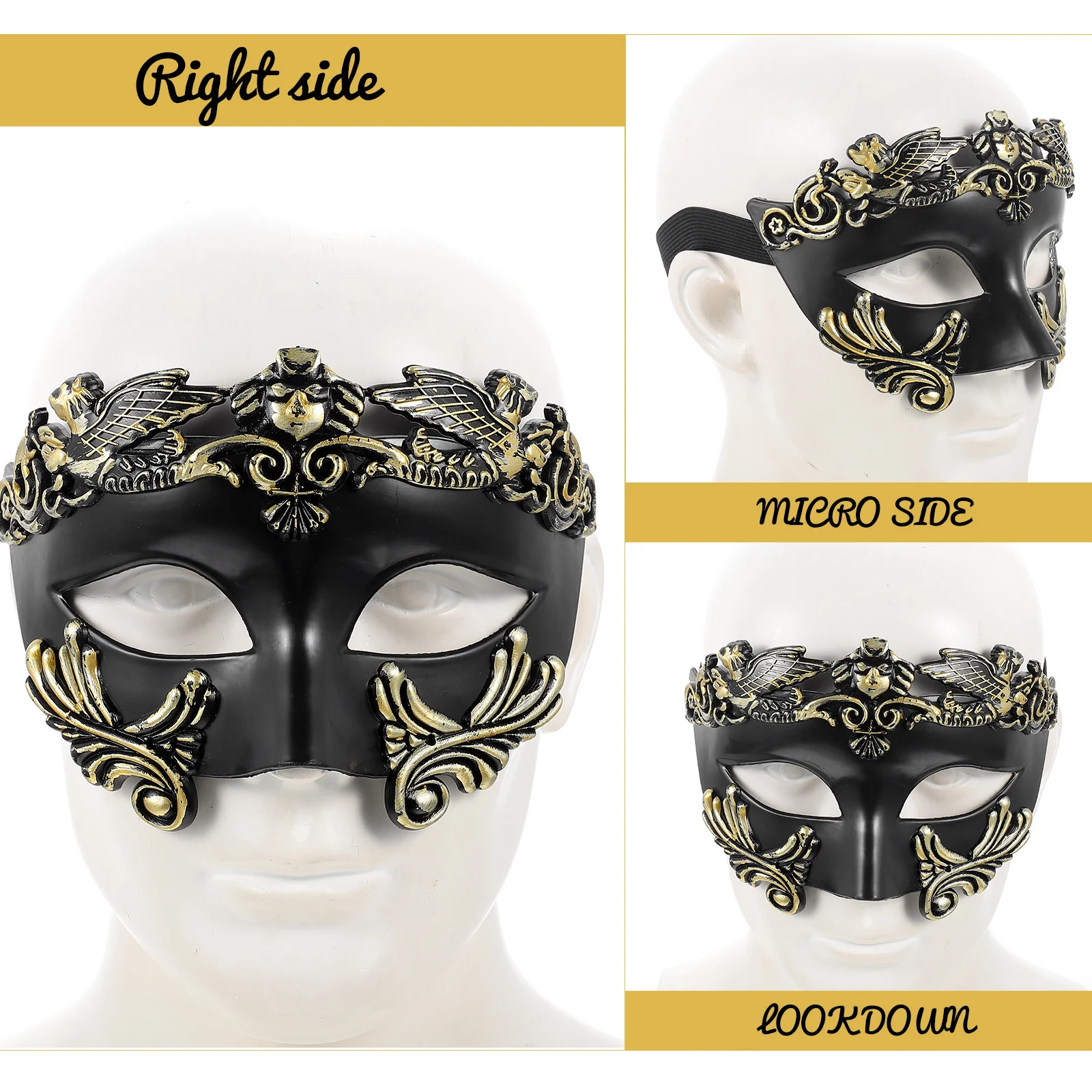 

Half Face Mask Halloween Masquerade Costume Vintage The Outdoor Cosplay Plastic