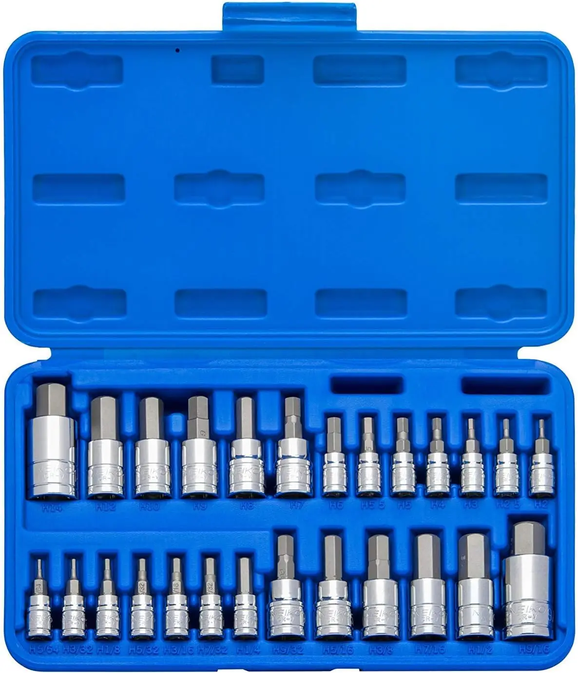 

Tamper-Proof Hex Bit Socket Set, 26 Pieces SAE & Metric (5/64-9/16", 2-14mm) S2 Alloy Steel, Professional Grade